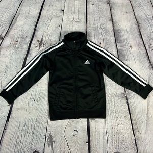 adidas Black Track Jacket with White Stripes